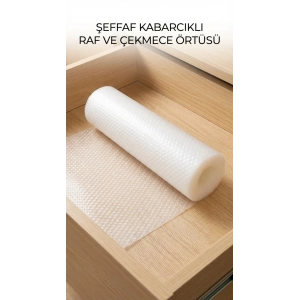 Şeffaf Pvc Raf ve Dolap İçi Kaydırmaz Koruyucu Örtü 45x300 cm