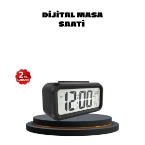 Sensörlü Dijital Masa Saati Alarm ve Sıcaklık Göstergeli