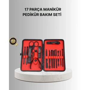 Şık Kutu Tasarımlı 17 Parça Manikür Pedikür Seti Dayanıklı ve Hijyenik