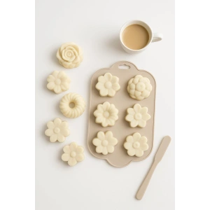 Silikon Kek ve Çikolata Kalıbı 6’lı Krem Renk Pasta Tatlı Muffin Kalıbı