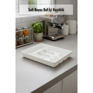 Soft Beyaz Akrilik Raf İçi Kaşıklık 26,5×34,5×4,5 cm