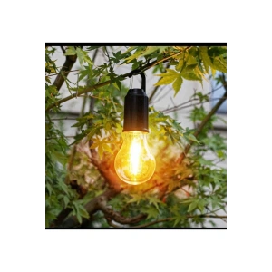 Taşınabilir Şarjlı Led Ampül Outdoor Kamp Bahçe Lambası 10W Askılı Kırılmaz Led Işık