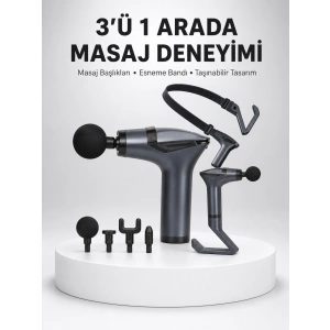 Titreşimli Şarjlı Masaj Aleti 3in1 Fonksiyonel Çok Amaçlı Model Yeni Nesil