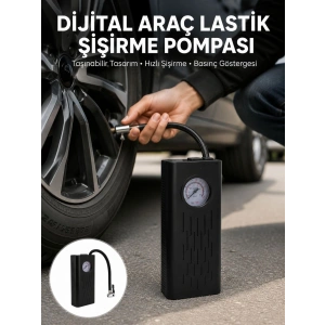 Type-C Şarjlı Güçlü Elektrikli Kompresör Motosiklet Oto Bisiklet İçin Yeni Nesil