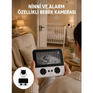 Uzaktan Kontrollü HD Bebek Kamerası Zoom ve Sıcaklık Sensörlü Yeni Nesil