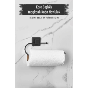 Yapışkanlı Kare Başlıklı Siyah Kağıt Havluluk