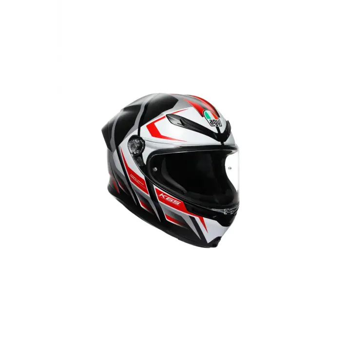 K6 S Karve Matt Black White Red Configuration Kapalı Kask