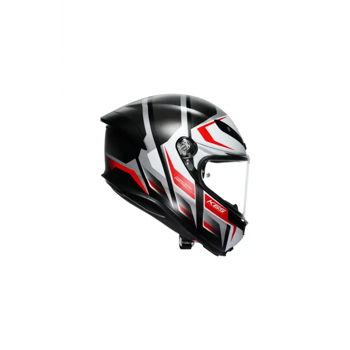 K6 S Karve Matt Black White Red Configuration Kapalı Kask