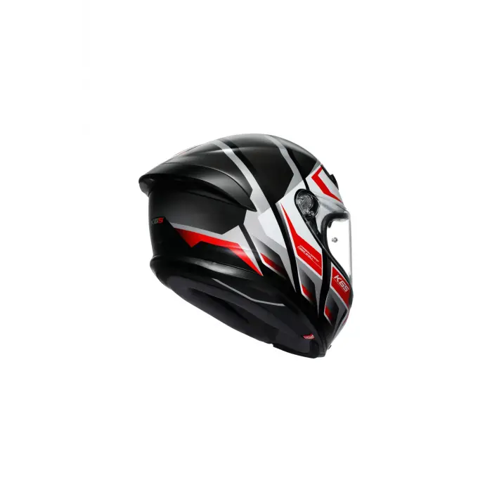 K6 S Karve Matt Black White Red Configuration Kapalı Kask