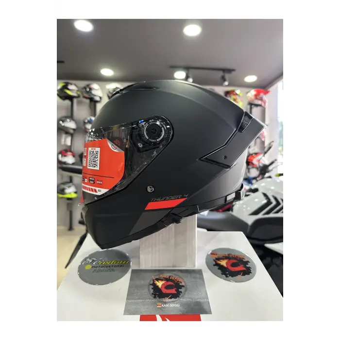 Helmets Thunder 4 SV Mat Siyah Full Face Motosiklet Kaskı
