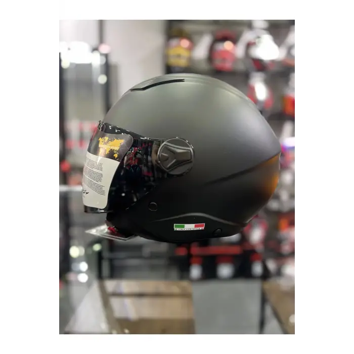 SW 765 MATT SİYAH GÜNEŞ VİZÖRLÜ (ŞEFFAF VİZÖRLÜ)