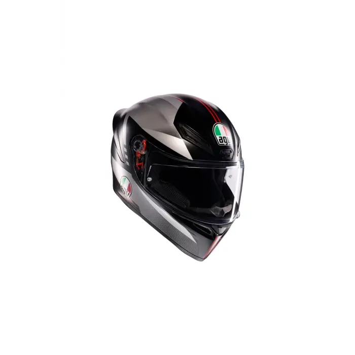 K1 S Lap Matt Black Grey Red Kapalı Kask