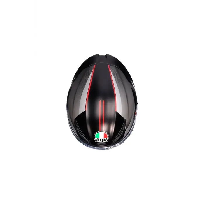 K1 S Lap Matt Black Grey Red Kapalı Kask