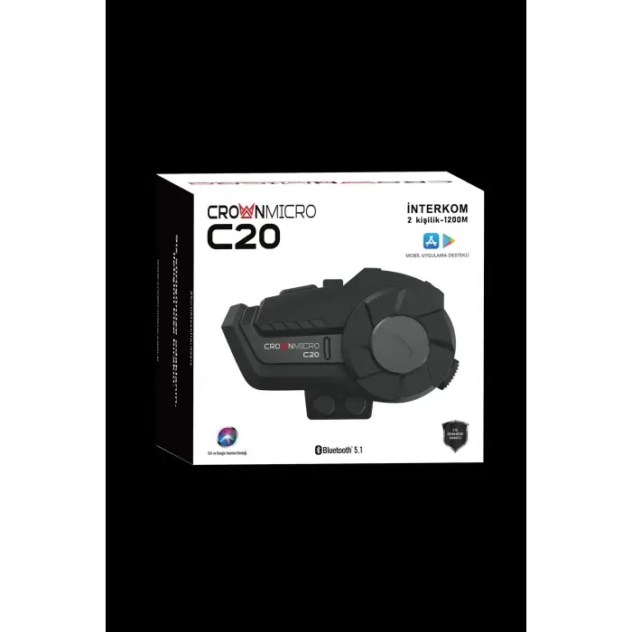 Crown C20 İnterkom - Mobil Uygulama Destekli - Buff HEDİYELİ
