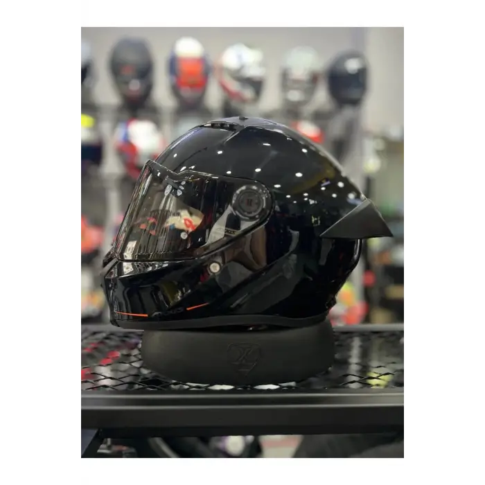 AXXIS FENIX SOLID A1 PARLAK SIYAH ( ŞEFFAF VİZÖRLÜ )