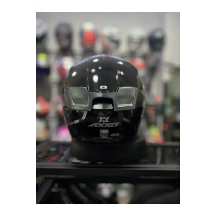 AXXIS FENIX SOLID A1 PARLAK SIYAH ( ŞEFFAF VİZÖRLÜ )