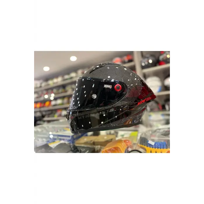 MT KASK FF103BPLUS KRE+ S PURE A1 PARLAK ( KARBON ) + SİYAH VİZÖR