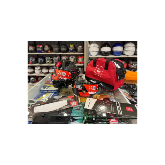 MT KASK FF103BPLUS KRE+ S PURE A1 PARLAK ( KARBON ) + SİYAH VİZÖR