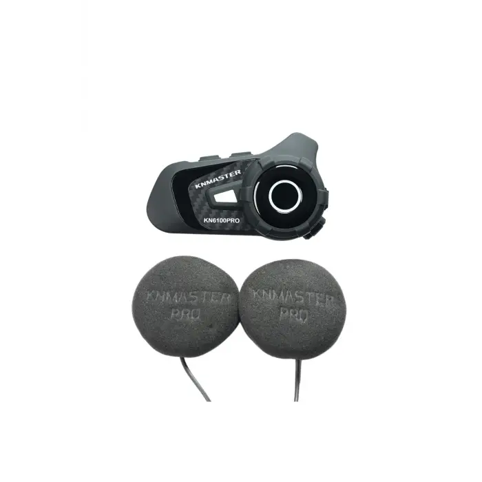 Kn6100 Pro Motosiklet Kask Interkom Bluetooth Intercom Kulaklık Seti Karbon Siyah Çanta Hediyeli