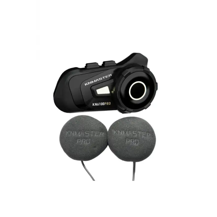 Kn 6100 Pro Motosiklet Kask Interkom Bluetooth Intercom Kulaklık Seti Siyah Çanta Hediyeli