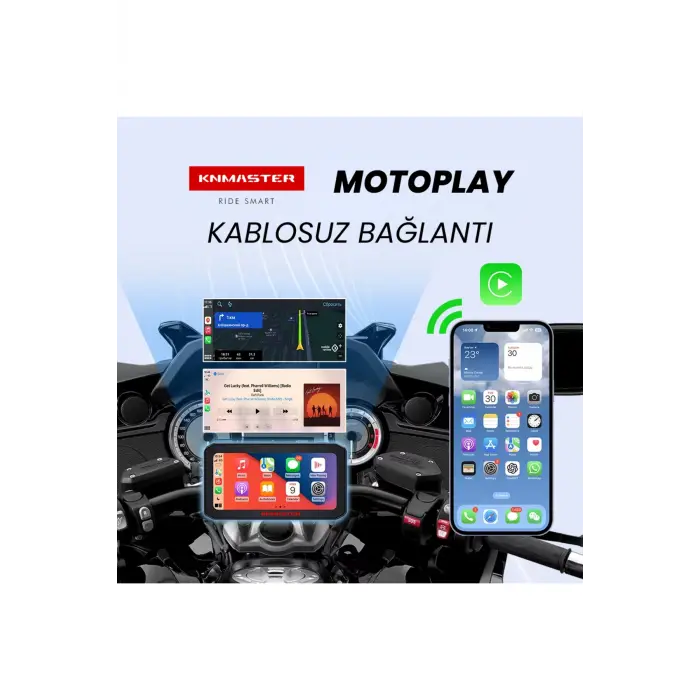 MOTOPLAY 2000 2K Çift Kameralı Kablosuz CarPlay