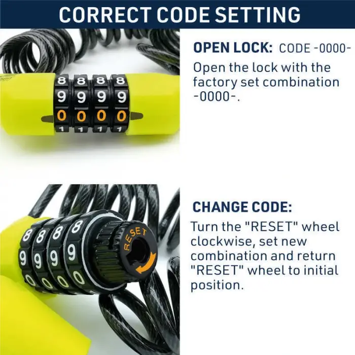 URBAN SECURITY UR446 ŞİFRELİ HALAT KİLİT