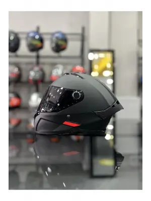 Helmets Thunder 4 Matt Black Kask Şeffaf Vizörlü