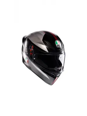 K1 S Lap Matt Black Grey Red Kapalı Kask