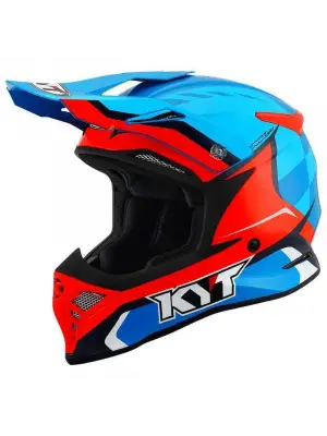 KYT SKYHAWK KASK GLOWING MAVİ TURUNCU FLUO