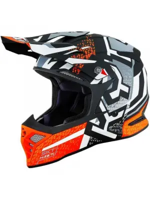 KYT SKYHAWK KASK HYPERFLOW MATT GREY / ORANGE