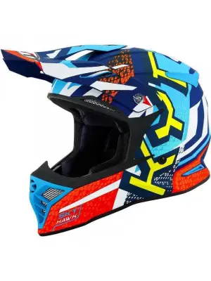 KYT SKYHAWK KASK HYPERFLOW MATT LIGHT BLUE / RED