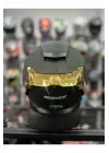 871 Mat Siyah Gold Vizör Kapalı Kask