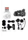 Kn6100 Pro Motosiklet Kask Interkom Bluetooth Intercom Kulaklık Seti Karbon Siyah Çanta Hediyeli