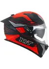 KYT R2R KASK LED MATT SİYAH KIRMIZI