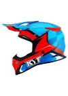 KYT SKYHAWK KASK GLOWING MAVİ TURUNCU FLUO