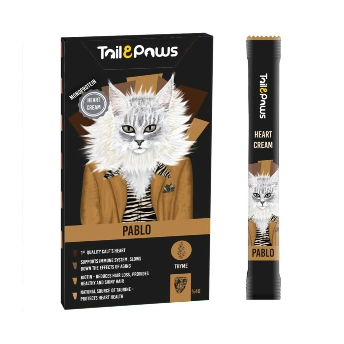 Tail & Paws Pablo Dana Kalbi Şekersiz Sıvı Kedi Ödül Maması 15 Gr (5li)