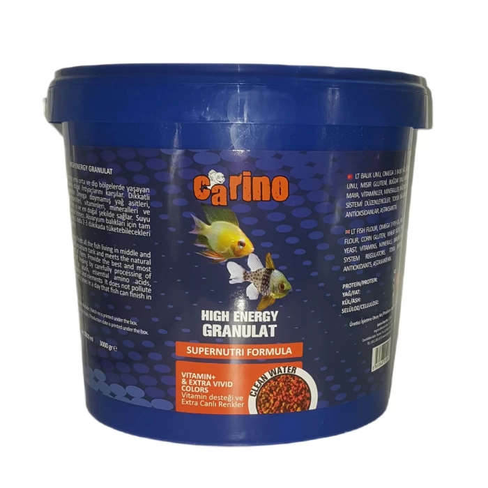 Carino High Energy Granulat Tropikal Balık Yemi 3 Kg