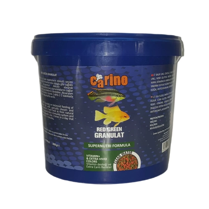 Carino Red Green Granulat Karma Balık Yemi 3 Kg