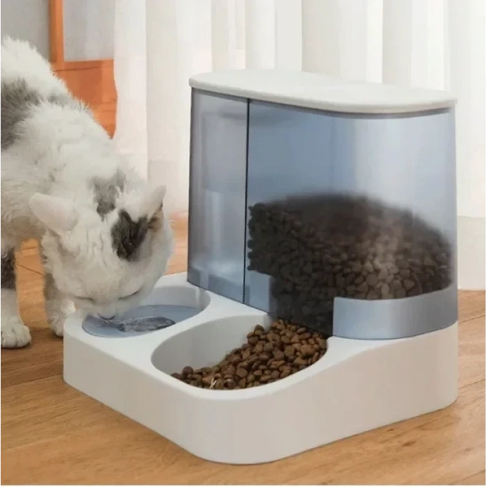 2 si 1 Arada Otomatik Kedi Köpek Mama ve Su Kabı