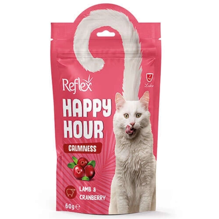 Happy Hour Calmnes Kuzu Eti ve Kızılcık Sakinleştirici Kedi Ödülü 60 Gr