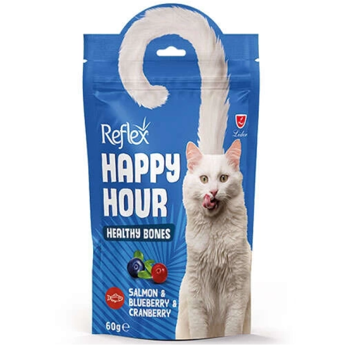 Happy Hour Somon Yaban Mersini ve Kızılcık Kemik Sağlığı Kedi Ödülü 60 Gr