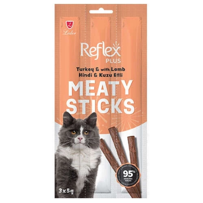 Reflex Meaty Sticks Hindi ve Kuzu Etli Kedi Ödül Maması 3x5 Gr.