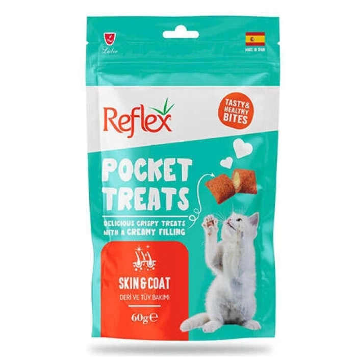 Reflex Pocket Treats Skin Coat Deri ve Tüy Sağlığı Kedi Ödülü 60 Gr