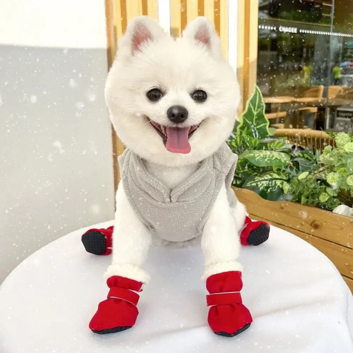 Su Geçirmez Polarlı Kışlık Köpek Ayakkabısı