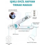 Işıklı Törpülü Evcil Hayvan Tırnak Makası Mavi
