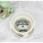 Bobo Melamin Kaymaz Taban Yüz Baskılı Köpek Mama Kabı 550 ml