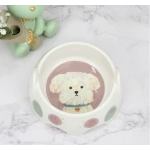Bobo Melamin Kaymaz Taban Yüz Baskılı Köpek Mama Kabı 550 ml