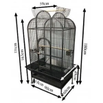 Fulin Tekerlekli Papağan Kafesi Large Siyah 81x56x177 cm