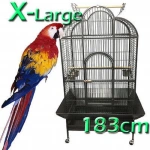Fulin Tekerlekli Papağan Kafesi Large Siyah 81x56x177 cm