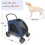 Katlanabilir Kedi Küçük Orta ve Büyük Irk Köpekler İçin Köpek Arabası 55 Kg Kapasiteli